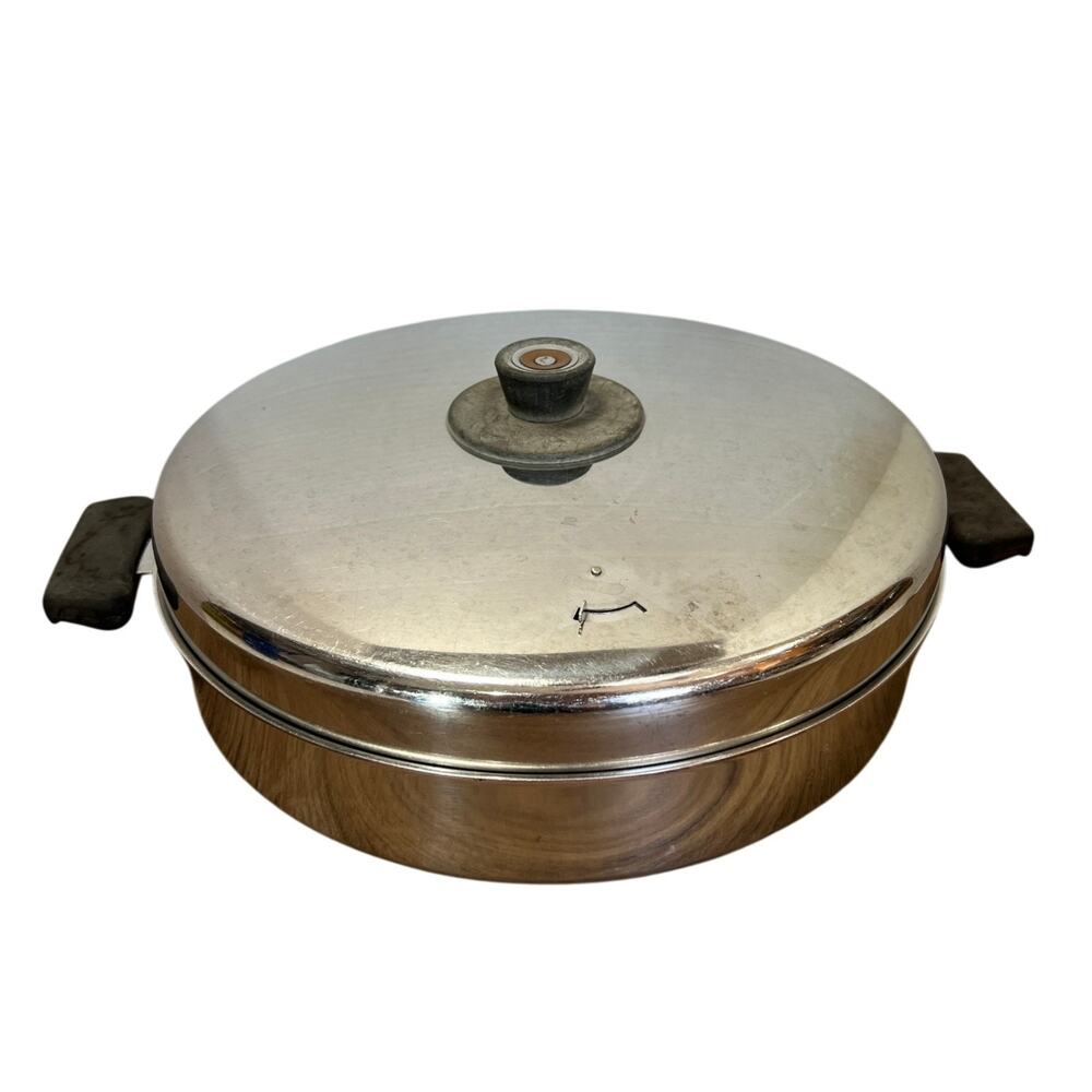 Vintage Paul Revere Ware 1801 Copper Core 12" Skillet Vented Lid